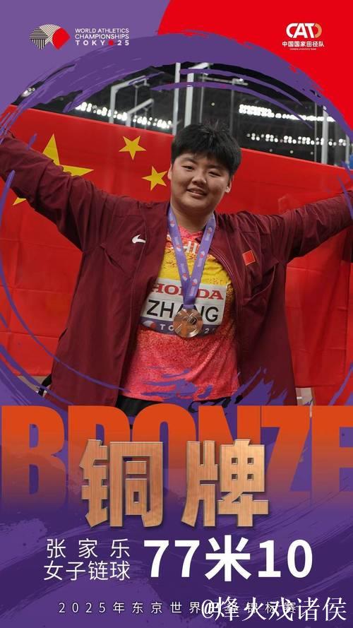 田径世锦赛女子链球 赵杰刷新个人最好成绩摘银 田径世锦赛女子链球 赵杰刷新个人最好成绩摘银